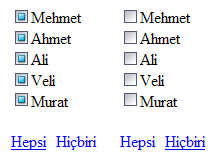 Jquery ile Gridview'da ki Checkbox'ların Tümünü İşaretleme veya Bırakma